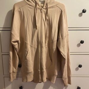 Aerie Offline Beige Zip Up Hoodie